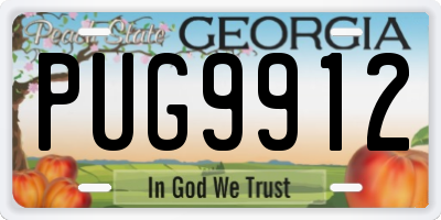 GA license plate PUG9912
