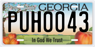 GA license plate PUH0043