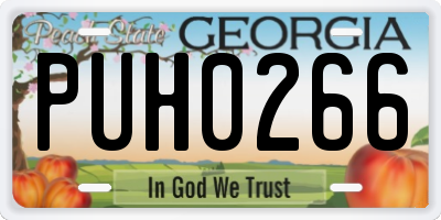 GA license plate PUH0266