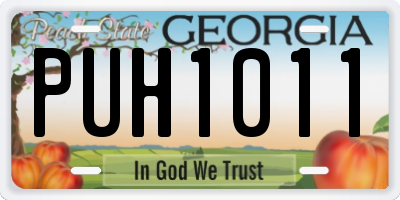 GA license plate PUH1011