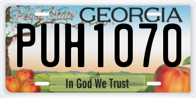 GA license plate PUH1070