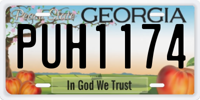 GA license plate PUH1174