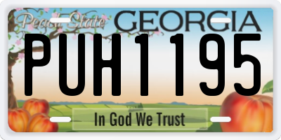 GA license plate PUH1195