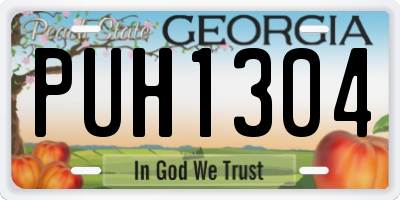 GA license plate PUH1304