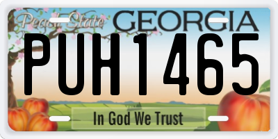GA license plate PUH1465