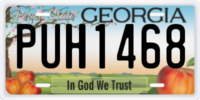 GA license plate PUH1468