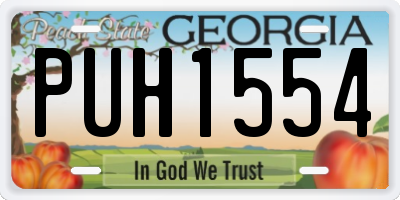 GA license plate PUH1554