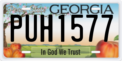 GA license plate PUH1577
