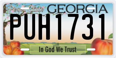 GA license plate PUH1731
