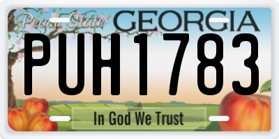GA license plate PUH1783