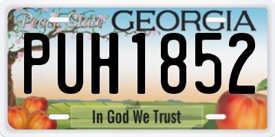 GA license plate PUH1852