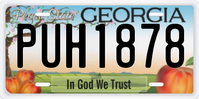 GA license plate PUH1878