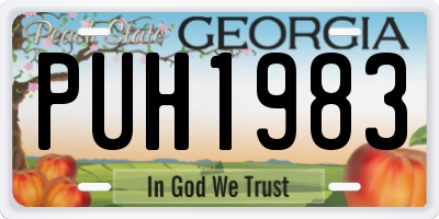 GA license plate PUH1983