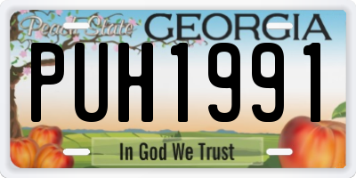GA license plate PUH1991