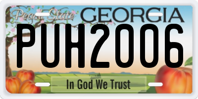 GA license plate PUH2006