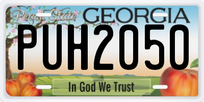 GA license plate PUH2050