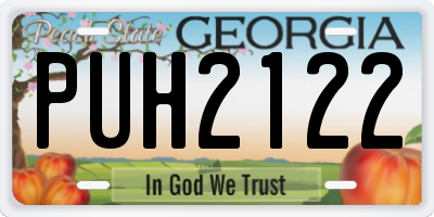 GA license plate PUH2122