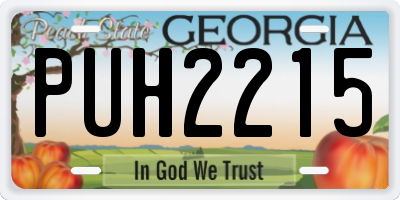 GA license plate PUH2215