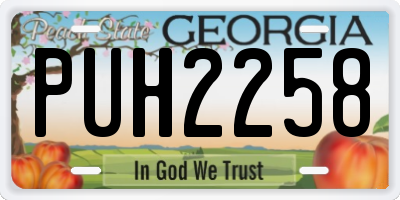 GA license plate PUH2258