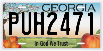 GA license plate PUH2471