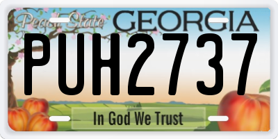 GA license plate PUH2737