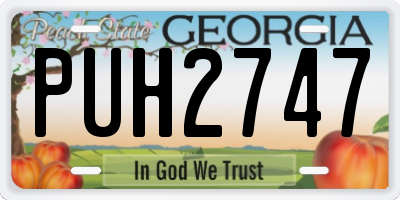 GA license plate PUH2747