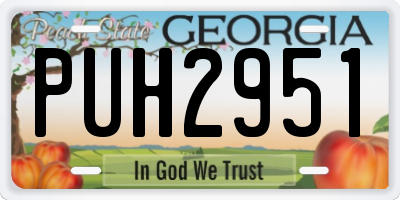 GA license plate PUH2951