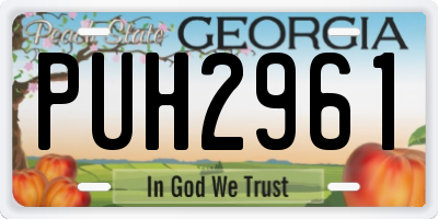 GA license plate PUH2961