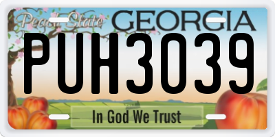 GA license plate PUH3039