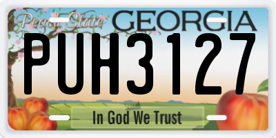 GA license plate PUH3127