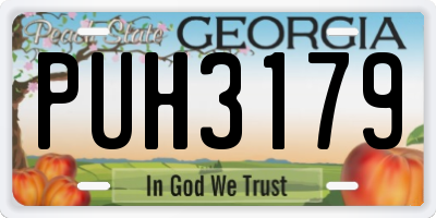 GA license plate PUH3179