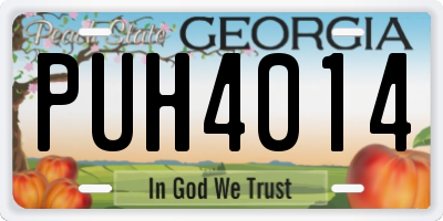 GA license plate PUH4014