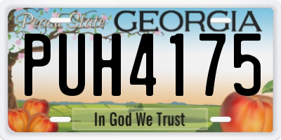 GA license plate PUH4175