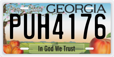 GA license plate PUH4176