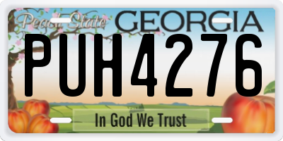 GA license plate PUH4276