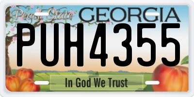 GA license plate PUH4355