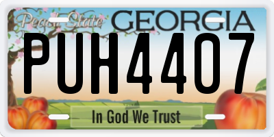 GA license plate PUH4407