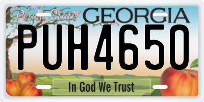 GA license plate PUH4650