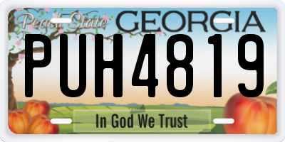 GA license plate PUH4819