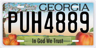 GA license plate PUH4889