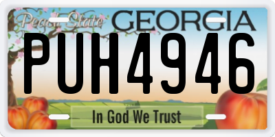 GA license plate PUH4946