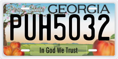 GA license plate PUH5032