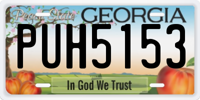 GA license plate PUH5153
