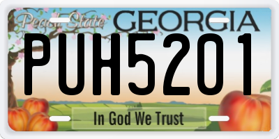 GA license plate PUH5201