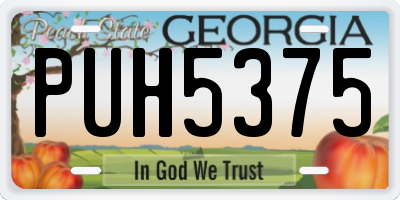 GA license plate PUH5375