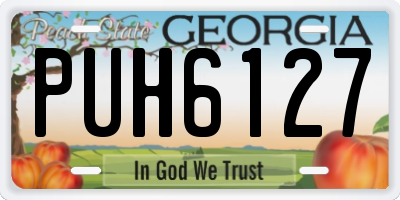 GA license plate PUH6127
