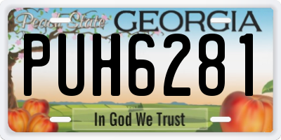 GA license plate PUH6281