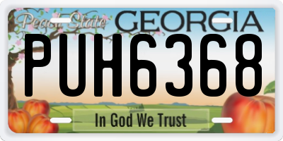 GA license plate PUH6368