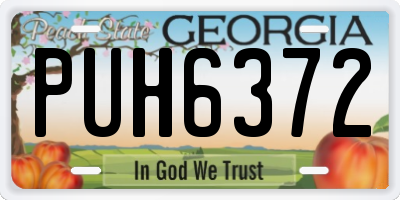 GA license plate PUH6372