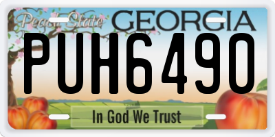 GA license plate PUH6490